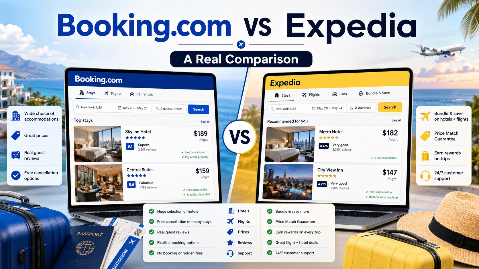 Is Booking.com or Expedia Better? A Real Comparison