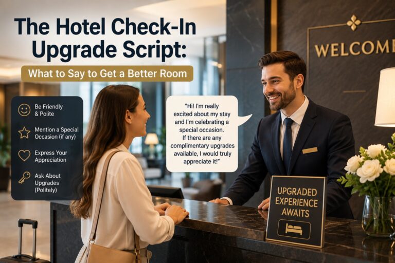 The Hotel Check-In Upgrade Script: What to Say to Get a Better Room